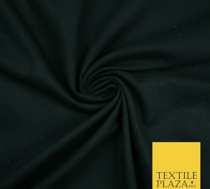 High Quality Plain BLACK Winceyette Soft Brushed 100% Cotton Fabric Flannel 2149