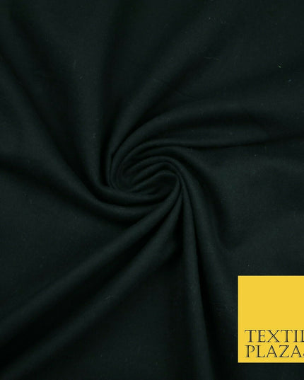 High Quality Plain BLACK Winceyette Soft Brushed 100% Cotton Fabric Flannel 2149