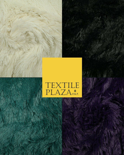 Premium Super Soft Long Hair Pile Fluffy Faux Fur Fabric Material 58" 4 COLOURS