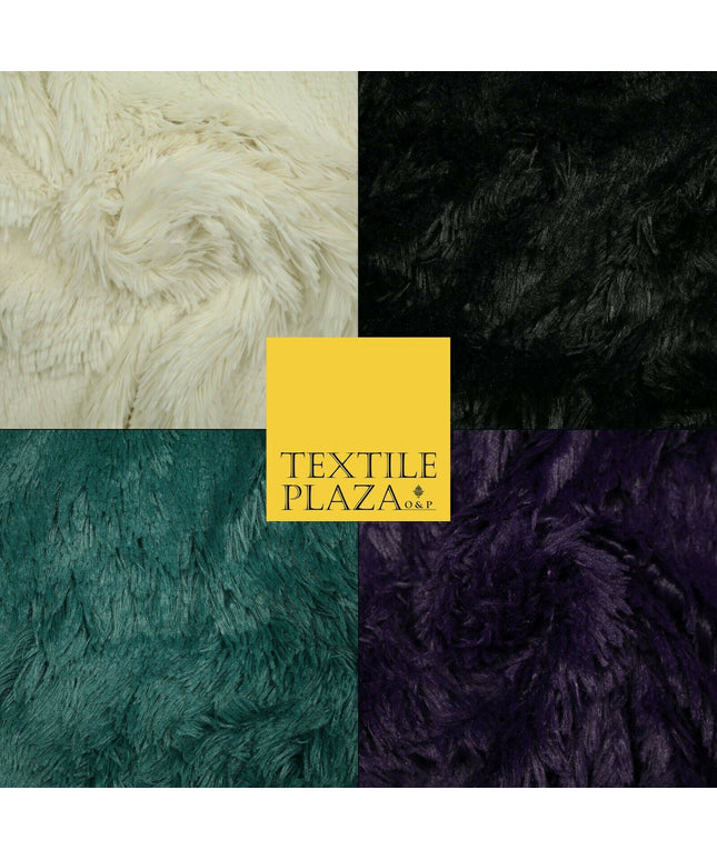 Premium Super Soft Long Hair Pile Fluffy Faux Fur Fabric Material 58" 4 COLOURS