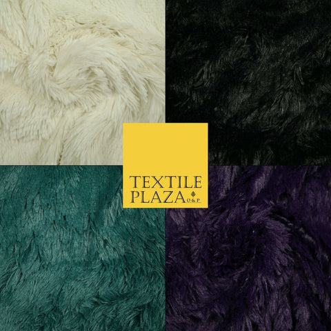 Premium Super Soft Long Hair Pile Fluffy Faux Fur Fabric Material 58" 4 COLOURS