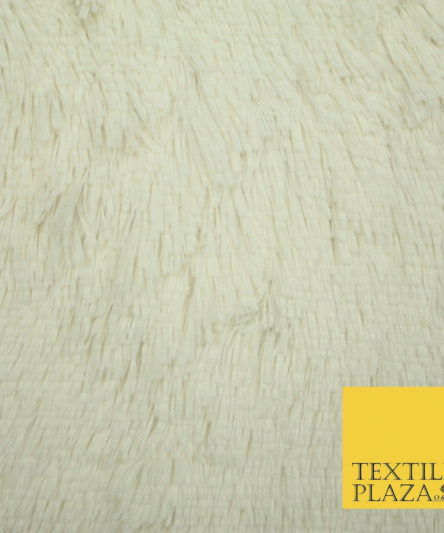 Premium Super Soft Long Hair Pile Fluffy Faux Fur Fabric Material 58" 4 COLOURS