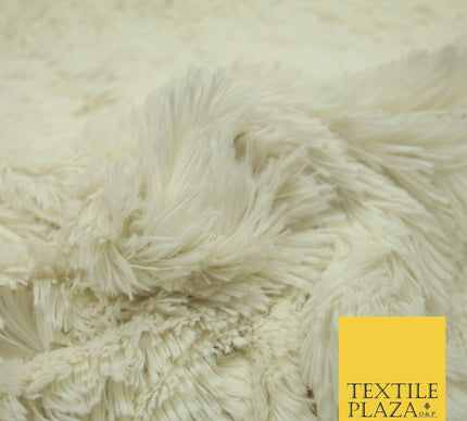 Premium Super Soft Long Hair Pile Fluffy Faux Fur Fabric Material 58" 4 COLOURS