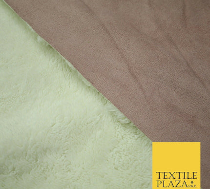 Lush Cream Sherpa Sheepskin Pink Suede Backed Short Pile Faux Fur Fabric 2295