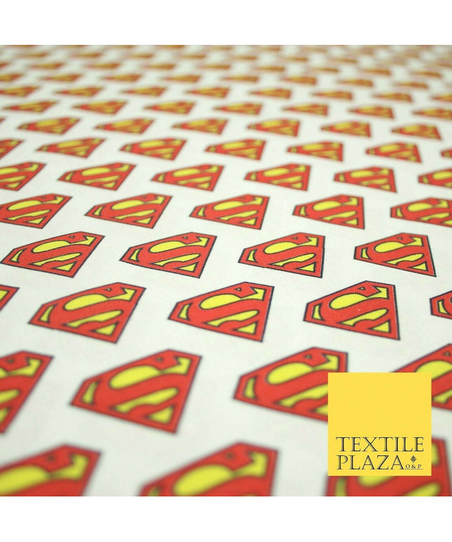 SUPERMAN Badge Logo DC Comic Superhero Digital Print 100% Cotton Fabric 59" 4758
