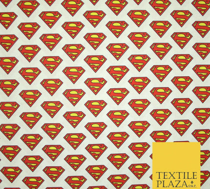 SUPERMAN Badge Logo DC Comic Superhero Digital Print 100% Cotton Fabric 59" 4758