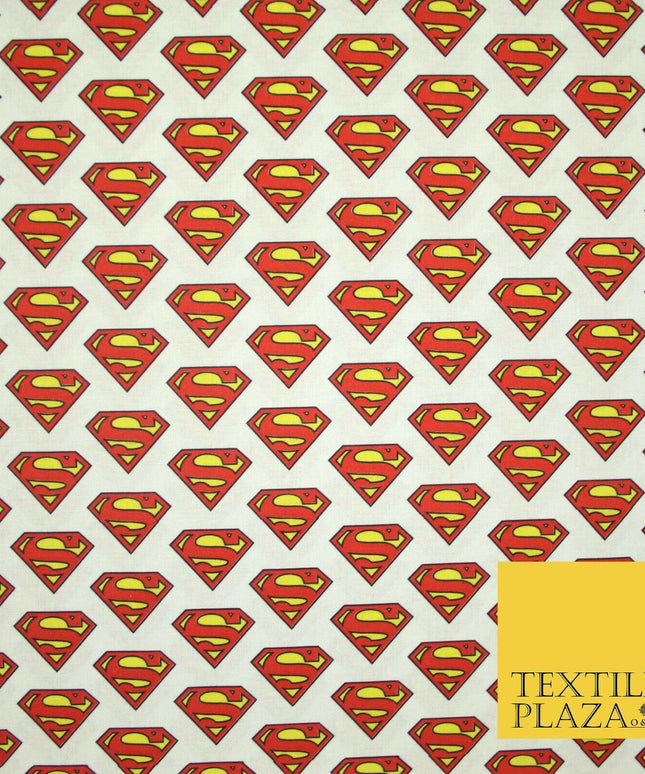 SUPERMAN Badge Logo DC Comic Superhero Digital Print 100% Cotton Fabric 59" 4758