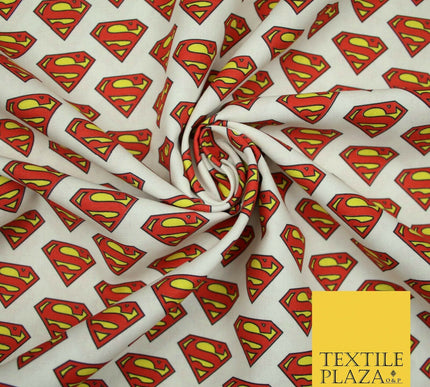 SUPERMAN Badge Logo DC Comic Superhero Digital Print 100% Cotton Fabric 59" 4758