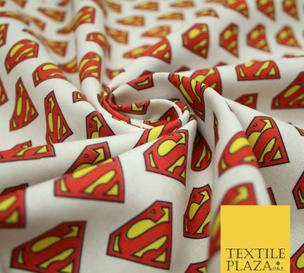 SUPERMAN Badge Logo DC Comic Superhero Digital Print 100% Cotton Fabric 59" 4758