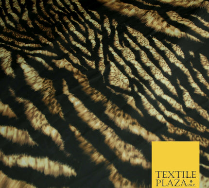 Premium Tiger Snake Scale Animal Printed Silky Sateen Georgette Dress Fabric