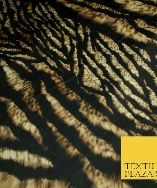 Premium Tiger Snake Scale Animal Printed Silky Sateen Georgette Dress Fabric