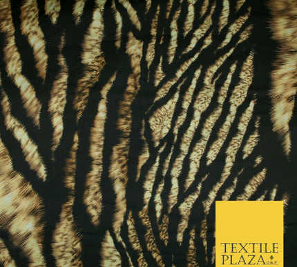 Premium Tiger Snake Scale Animal Printed Silky Sateen Georgette Dress Fabric