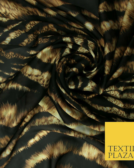 Premium Tiger Snake Scale Animal Printed Silky Sateen Georgette Dress Fabric