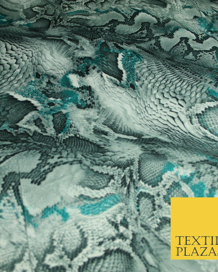 Premium Tiger Snake Scale Animal Printed Silky Sateen Georgette Dress Fabric