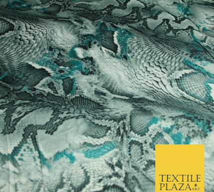 Premium Tiger Snake Scale Animal Printed Silky Sateen Georgette Dress Fabric