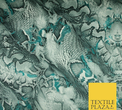 Premium Tiger Snake Scale Animal Printed Silky Sateen Georgette Dress Fabric