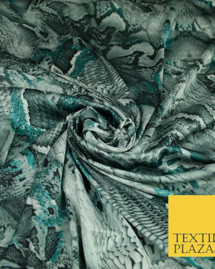 Premium Tiger Snake Scale Animal Printed Silky Sateen Georgette Dress Fabric