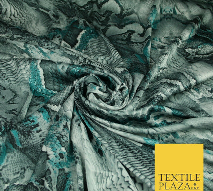 Premium Tiger Snake Scale Animal Printed Silky Sateen Georgette Dress Fabric