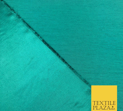 JADE GREEN Satin Backed Dupion SHANTUNG Raw Silk Fabric 100% Polyester 45" MG892