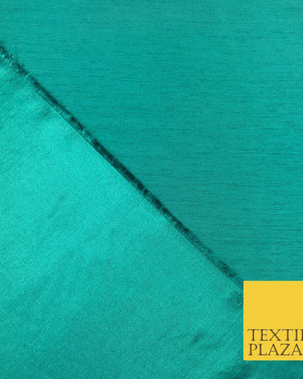 JADE GREEN Satin Backed Dupion SHANTUNG Raw Silk Fabric 100% Polyester 45" MG892