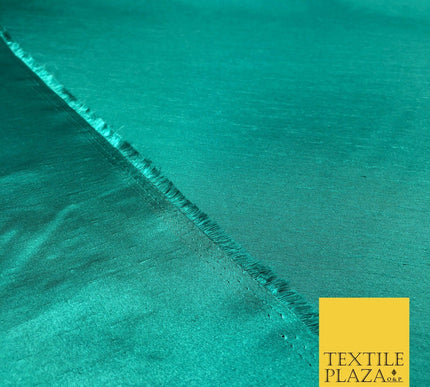 JADE GREEN Satin Backed Dupion SHANTUNG Raw Silk Fabric 100% Polyester 45" MG892