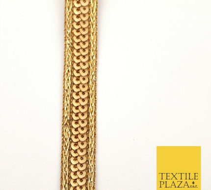 Antique Gold Slim Double Sequin Trimming Border Ribbon Indian Ethnic Trim X292