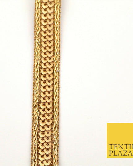 Antique Gold Slim Double Sequin Trimming Border Ribbon Indian Ethnic Trim X292