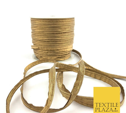 10mm Antique Gold Piping Gotta Flange Edging Border Trim Indian Ribbon (X7)