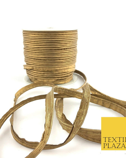 10mm Antique Gold Piping Gotta Flange Edging Border Trim Indian Ribbon (X7)