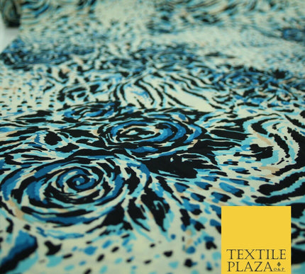 Mix Floral Animal Abstract Printed Fine Crepe Polyester Summer Dress Fabric 58"