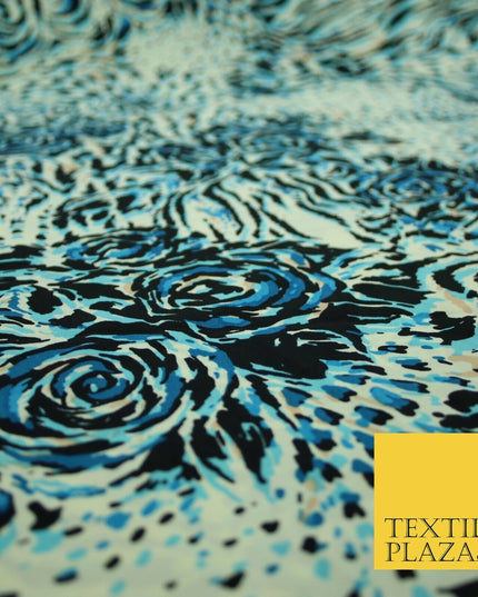 Mix Floral Animal Abstract Printed Fine Crepe Polyester Summer Dress Fabric 58"