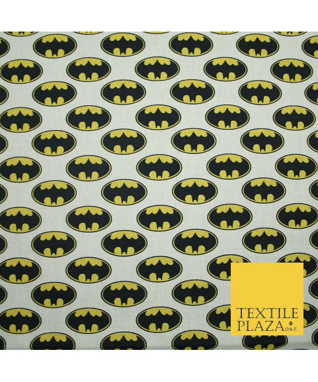 BATMAN Badge Logo Digital Printed 100% Cotton Fabric Superhero DC Comics 60"4754
