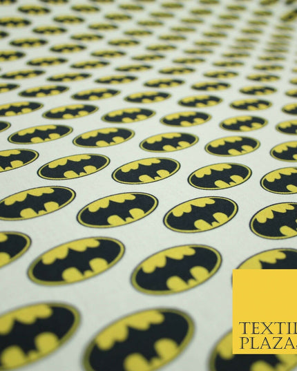 BATMAN Badge Logo Digital Printed 100% Cotton Fabric Superhero DC Comics 60"4754