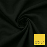 Jet Black Premium Plain Cotton Linen Fabric Material Fashion Craft Curtain 2216
