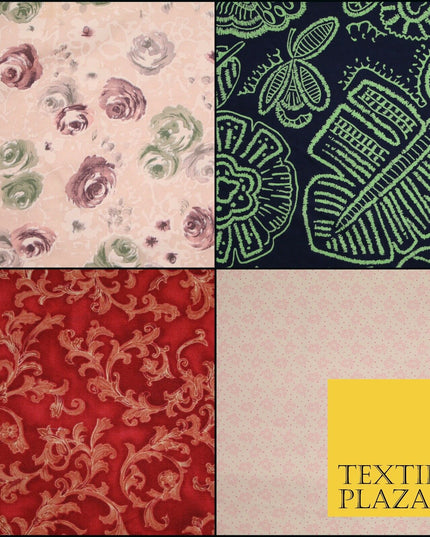High Quality Floral Pure Cotton Lawn Flowers Print Fabric Summer Dress Craft 56"