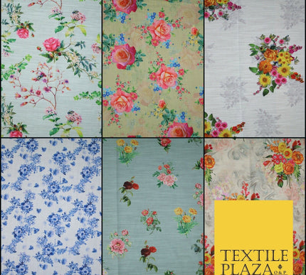 Mix Floral Digital Printed Cotton Feel Polyester Summer Soft Flower Dress Fabric