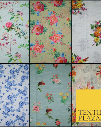 Mix Floral Digital Printed Cotton Feel Polyester Summer Soft Flower Dress Fabric