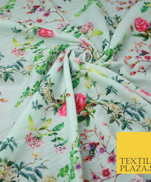 Mix Floral Digital Printed Cotton Feel Polyester Summer Soft Flower Dress Fabric