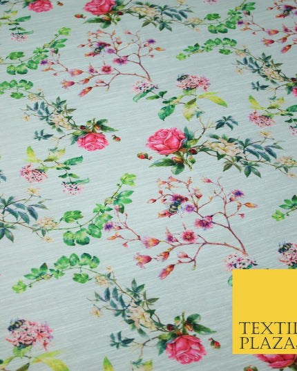 Mix Floral Digital Printed Cotton Feel Polyester Summer Soft Flower Dress Fabric