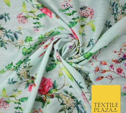 Mix Floral Digital Printed Cotton Feel Polyester Summer Soft Flower Dress Fabric