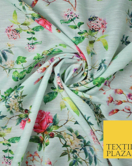 Mix Floral Digital Printed Cotton Feel Polyester Summer Soft Flower Dress Fabric