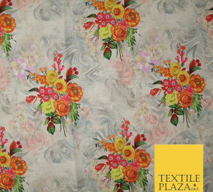 Mix Floral Digital Printed Cotton Feel Polyester Summer Soft Flower Dress Fabric