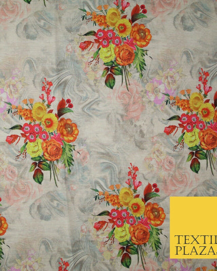 Mix Floral Digital Printed Cotton Feel Polyester Summer Soft Flower Dress Fabric