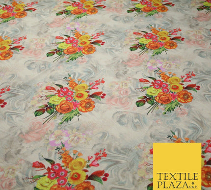 Mix Floral Digital Printed Cotton Feel Polyester Summer Soft Flower Dress Fabric