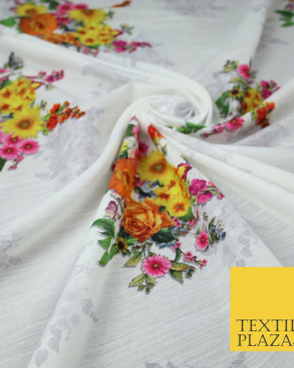 Mix Floral Digital Printed Cotton Feel Polyester Summer Soft Flower Dress Fabric