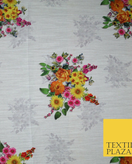 Mix Floral Digital Printed Cotton Feel Polyester Summer Soft Flower Dress Fabric