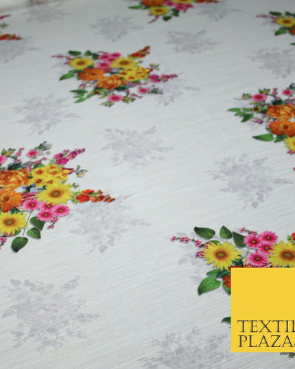 Mix Floral Digital Printed Cotton Feel Polyester Summer Soft Flower Dress Fabric