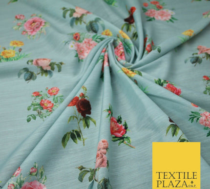 Mix Floral Digital Printed Cotton Feel Polyester Summer Soft Flower Dress Fabric