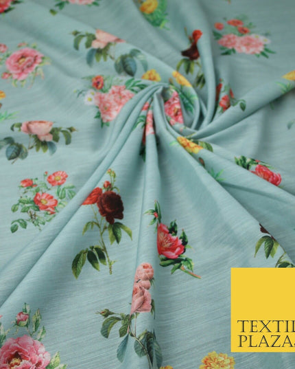 Mix Floral Digital Printed Cotton Feel Polyester Summer Soft Flower Dress Fabric