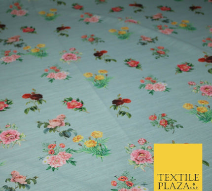 Mix Floral Digital Printed Cotton Feel Polyester Summer Soft Flower Dress Fabric